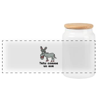 ornery - Panoramic Cookie Jar with Wooden Lid - white - Front