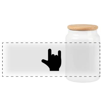 rocken_f1 - Panoramic Cookie Jar with Wooden Lid - white - Front