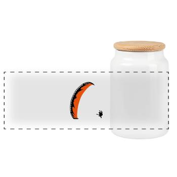 Parapente - Boîte à biscuits avec couvercle en bois - blanc - Devant