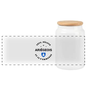 Ariégeois, têtu, râleur - Boîte à biscuits avec couvercle en bois - blanc - Devant