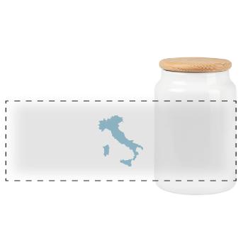 italie - Boîte à biscuits avec couvercle en bois - blanc - Devant