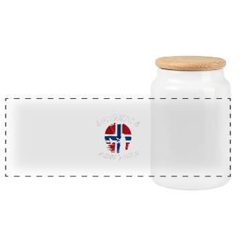 Norway-fishing-team - Panorama Keksdose mit Holzdeckel - Weiß - Vorne