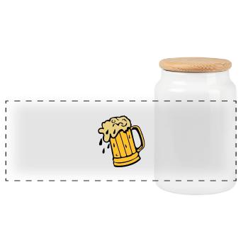 Bier Bier verre22032 - Panorama Keksdose mit Holzdeckel - Weiß - Vorne