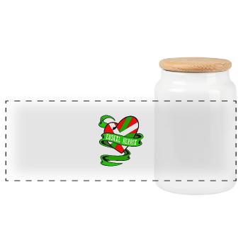 basque heart ikurrina - Panoramic Cookie Jar with Wooden Lid - white - Front