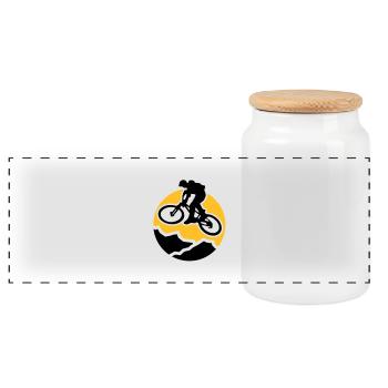MountainBiker3 - Boîte à biscuits avec couvercle en bois - blanc - Devant