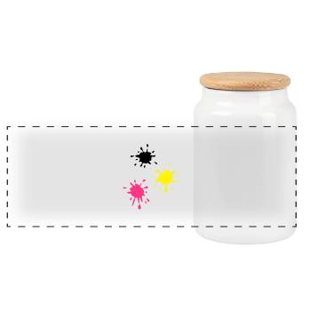 art, artiste, peinture - Boîte à biscuits avec couvercle en bois - blanc - Devant