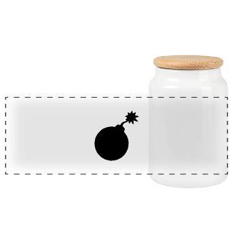Bombe - Boîte à biscuits avec couvercle en bois - blanc - Devant