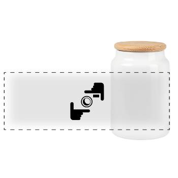 take_a_picture__f1 - Panorama Keksdose mit Holzdeckel - Weiß - Vorne
