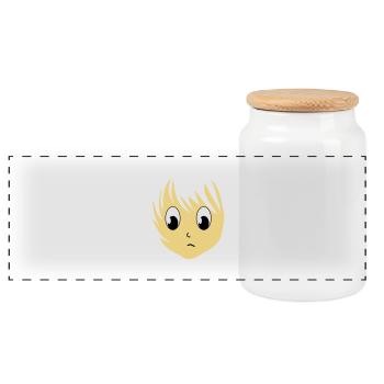 Anime Girlie Manga Girl femme 3c - Boîte à biscuits avec couvercle en bois - blanc - Devant
