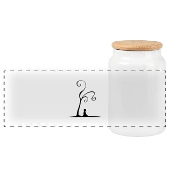 meditation under tree - Boîte à biscuits avec couvercle en bois - blanc - Devant