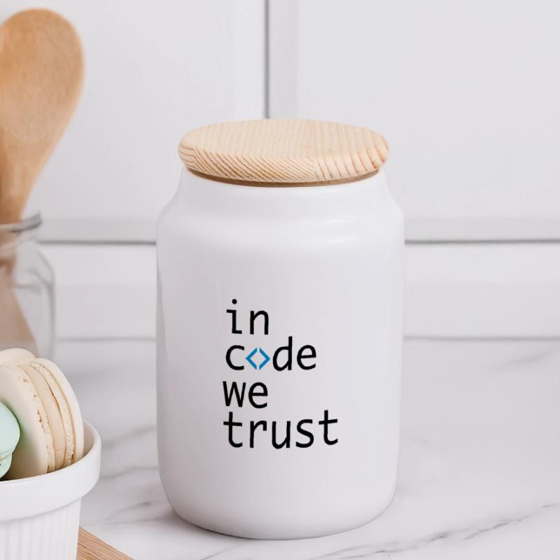 dans le code, nous l'espérons, développeur, codeur Boîte à biscuits avec couvercle en bois