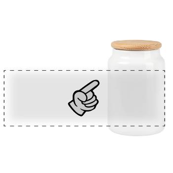 main cartoon gant humour - Boîte à biscuits avec couvercle en bois - blanc - Devant