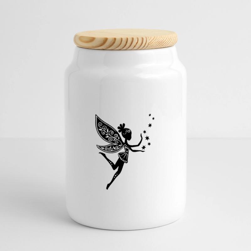 fairy, pixie, Elf, star, magic, witchcraft, summer Panoramic Cookie Jar with Wooden Lid