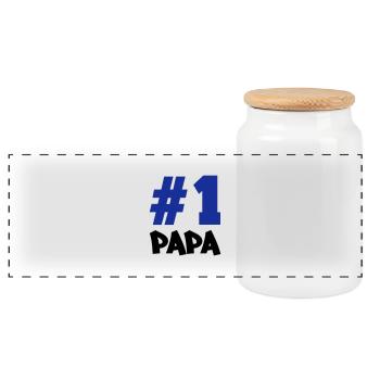 number1_papa02 - Panorama Keksdose mit Holzdeckel - Weiß - Vorne