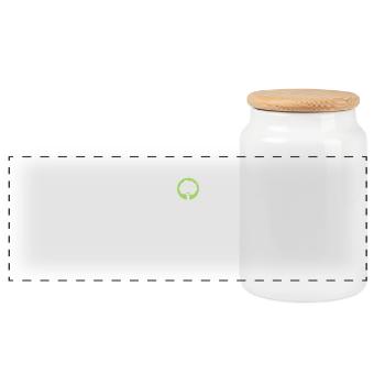 Nature Before Profit | Forest trees nature love of nature - Panoramic Cookie Jar with Wooden Lid - white - Front