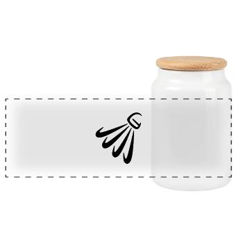 badminton - Boîte à biscuits avec couvercle en bois - blanc - Devant