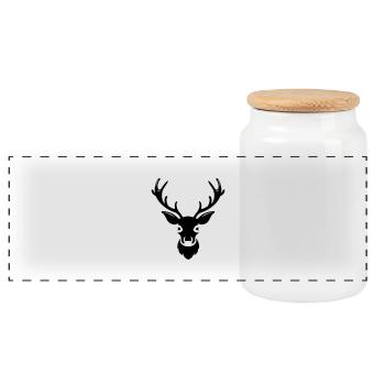 cerf - Boîte à biscuits avec couvercle en bois - blanc - Devant
