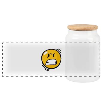 Smiley Anger - Panorama Keksdose mit Holzdeckel - Weiß - Vorne