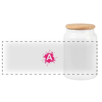 Team A Buchstabe A Anfangsbuchtabe Rosa - Panorama Keksdose mit Holzdeckel - Weiß - Vorne