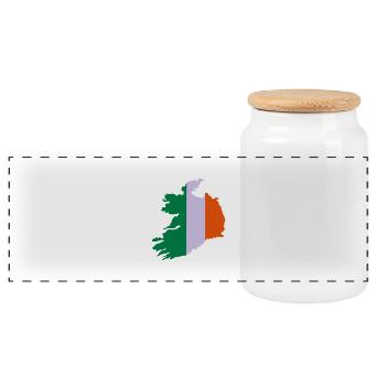 Ireland, Irlande - Boîte à biscuits avec couvercle en bois - blanc - Devant
