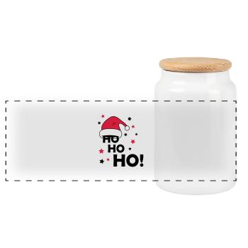 ho_ho_ho_02 - Boîte à biscuits avec couvercle en bois - blanc - Devant