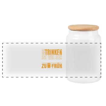 Bier - Ist wie Sex ... - Panorama Keksdose mit Holzdeckel - Weiß - Vorne