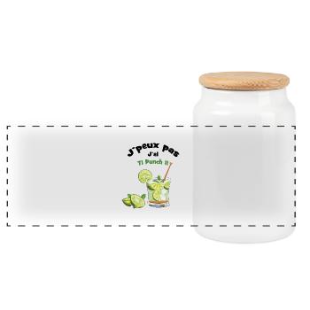 J'peux pas j'ai ti punch - Boîte à biscuits avec couvercle en bois - blanc - Devant