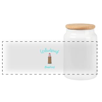 Bastorf, mer Baltique, baie de Wismar, prêt pour les vacances - Boîte à biscuits avec couvercle en bois - blanc - Devant
