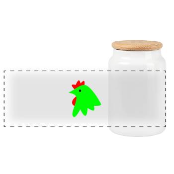 Coq - Boîte à biscuits avec couvercle en bois - blanc - Devant