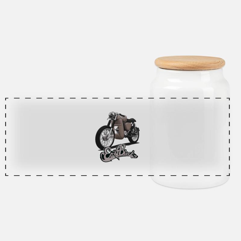 S51 (braun) // Illustration - Panorama Keksdose mit Holzdeckel - Weiß