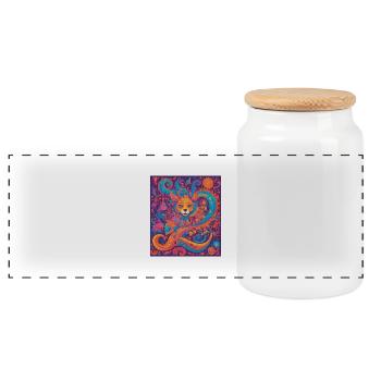 Une créature fantastique dans un monde coloréFantast - Boîte à biscuits avec couvercle en bois - blanc - Devant