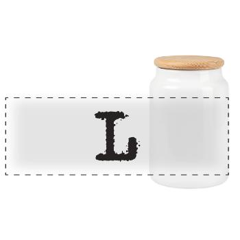 L - Boîte à biscuits avec couvercle en bois - blanc - Devant