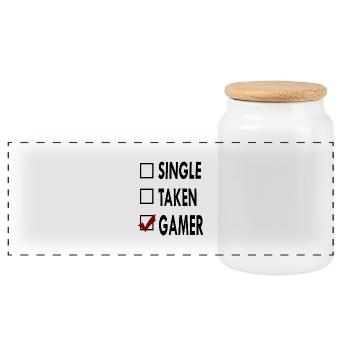 SINGLE noir blanc GMER - Boîte à biscuits avec couvercle en bois - blanc - Devant