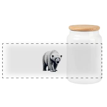 Eisbär - Panorama Keksdose mit Holzdeckel - Weiß - Vorne
