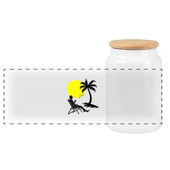 Vacances reposantes en été - Boîte à biscuits avec couvercle en bois - blanc - Devant