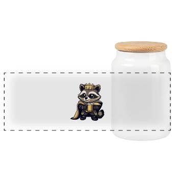 Raccoon Bière Drôle - Boîte à biscuits avec couvercle en bois - blanc - Devant