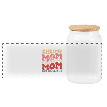 Shrimp Mom Krillin' It Shrimp Lover Seafood - Panorama Keksdose mit Holzdeckel - Weiß - Vorne