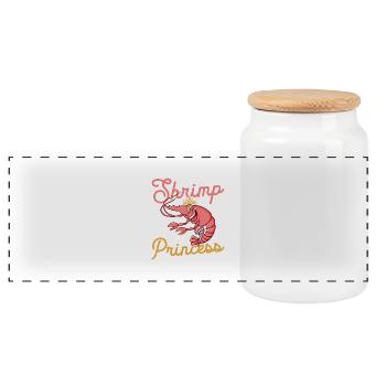 Shrimp Princess Shrimp Lover Seafood - Panorama Keksdose mit Holzdeckel - Weiß - Vorne