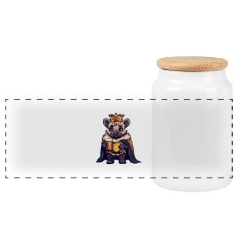 Bière Hyena Drôle - Boîte à biscuits avec couvercle en bois - blanc - Devant