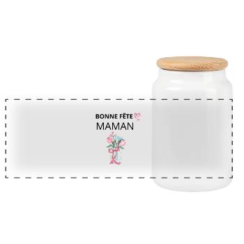 Happy Mother's Day - Panoramic Cookie Jar with Wooden Lid - white - Front