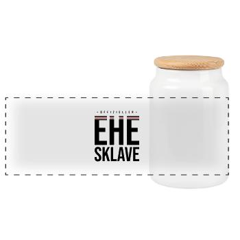 Ehesklave Hochzeit Lustig - Panorama Keksdose mit Holzdeckel - Weiß - Vorne