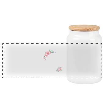 Brief und Blumen - Panorama Keksdose mit Holzdeckel - Weiß - Vorne