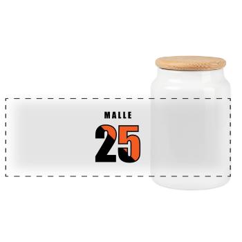Malle 2025 - Panoramic Cookie Jar with Wooden Lid - white - Front