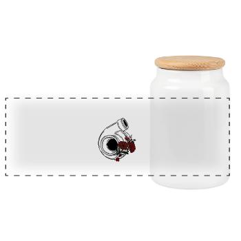 Turbo automatique - Boîte à biscuits avec couvercle en bois - blanc - Devant
