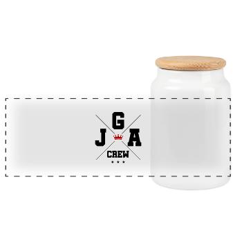 JGA Crew - Panorama Keksdose mit Holzdeckel - Weiß - Vorne