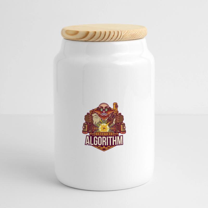 Software algorithm Panoramic Cookie Jar with Wooden Lid