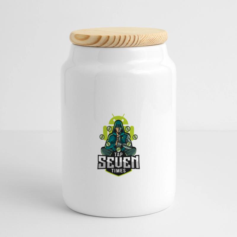 Android developer mode Panoramic Cookie Jar with Wooden Lid