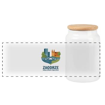 Zaodrze – die andere Seite voller Leben – Opole - Panorama Keksdose mit Holzdeckel - Weiß - Vorne