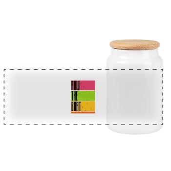 Row the Boat - Rowing - Rowing - Rower - Rower - Panoramic Cookie Jar with Wooden Lid - white - Front