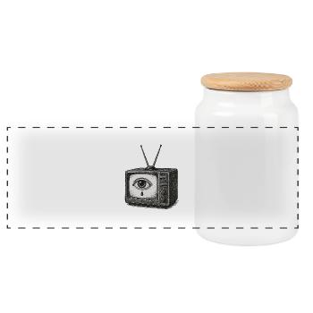 La larme cathodique - Boîte à biscuits avec couvercle en bois - blanc - Devant